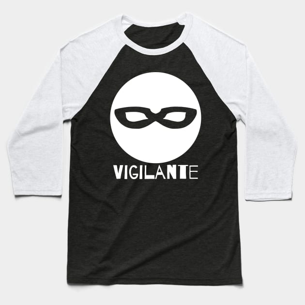 White Mask - Vigilante Baseball T-Shirt by Thedustyphoenix